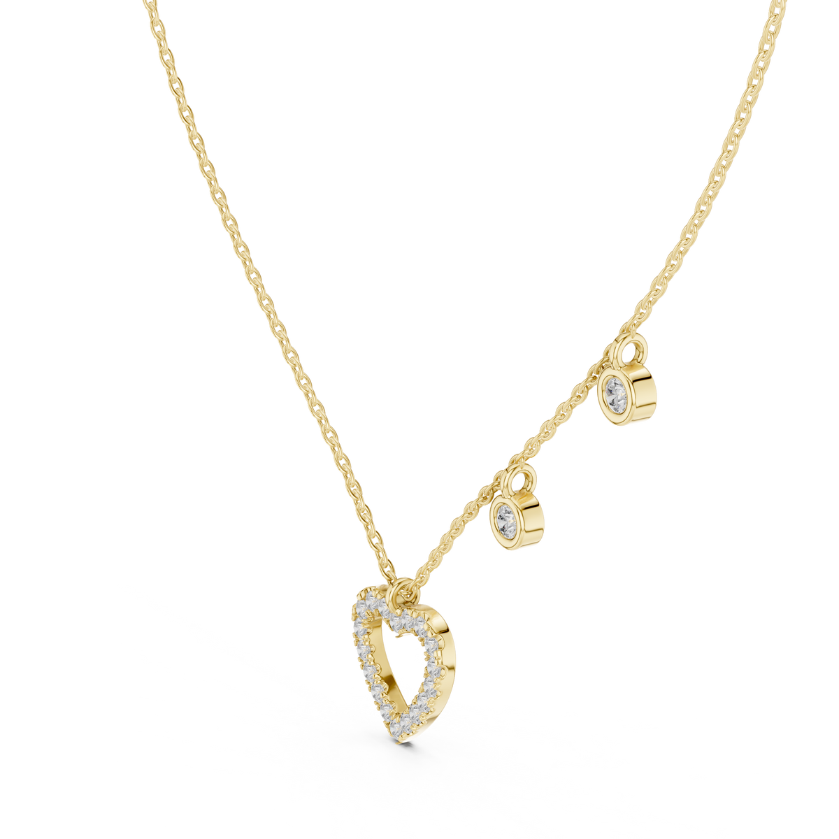 Pear-Halo Drop Necklace — GNK-0001 — digital design render