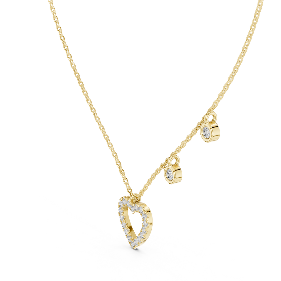 Pear-Halo Drop Necklace — GNK-0001 — digital design render