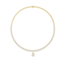 Pear-Pendant Link Necklace — GNK-0048 — digital design render