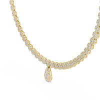 Pear-Pendant Link Necklace — GNK-0048 — digital design render