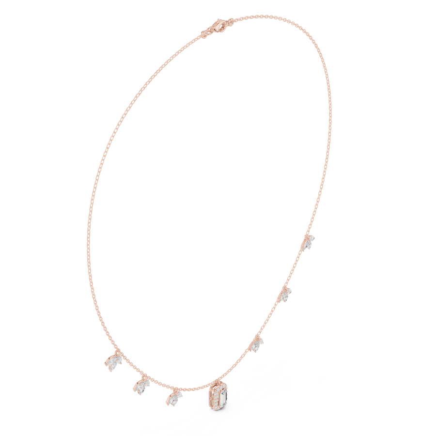 Pear Pendant Station Necklace — SBWN-015 — digital design render