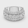 Triple-Row Statement Band — silver-tone digital video render