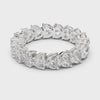 Heart-Cut Prong-Set Eternity Band — silver-tone digital video render