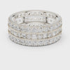Broad Multi-Row Eternity Band — silver-tone digital video render