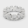 Oval Bezel-Style Eternity Band — silver-tone digital video render