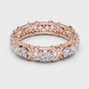 Cross-Gallery Eternity Band — rose-gold-tone digital video render