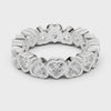Heart Silhouette Eternity Band — silver-tone digital video render