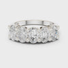 Round Three-Stone Split-Shank Ring — silver-tone digital video render