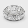 Wide Rectangular Statement Band — silver-tone digital video render