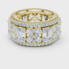 Flower and Rectangle Statement Band — yellow-gold-tone digital video render