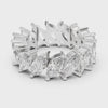 Marquise Fan Eternity Band — silver-tone digital video render