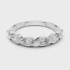 Oval Half-Eternity Band — silver-tone digital video render