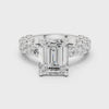 Emerald-Cut Ring — silver-tone digital video render