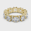 Round Cluster Eternity Band — yellow-gold-tone digital video render