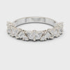Mixed-Cut Half-Eternity Band — silver-tone digital video render