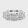 Three-Stone Halo Ring — silver-tone digital video render