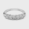 Three-Stone Split-Shank Ring — silver-tone digital video render