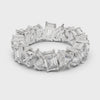 Round and Baguette Eternity Band — silver-tone digital video render