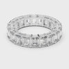 Emerald-Cut Eternity Band — silver-tone digital video render