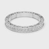 Patterned-Edge Eternity Band — silver-tone digital video render