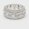 Beaded-Edge Rectangular Statement Band — silver-tone digital video render