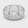 Broad Three-Stone Band — silver-tone digital video render