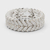 Chevron Weave Band — silver-tone digital video render