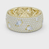 Wide Pavé Frame Band — yellow-gold-tone digital video render