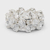 Sculptural Round Cluster Band — silver-tone digital video render