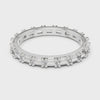 Rectangular Bar-Set Eternity Band — silver-tone digital video render