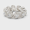 Leaf Motif Statement Band — silver-tone digital video render