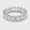 Rectangular Bezel-Style Eternity Band — silver-tone digital video render