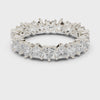 Floral Halo Eternity Band — silver-tone digital video render