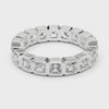 Square Bezel-Style Eternity Band — silver-tone digital video render