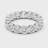 Round Bezel-Style Eternity Band — silver-tone digital video render
