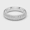 Twin-Row Pavé Band — silver-tone digital video render