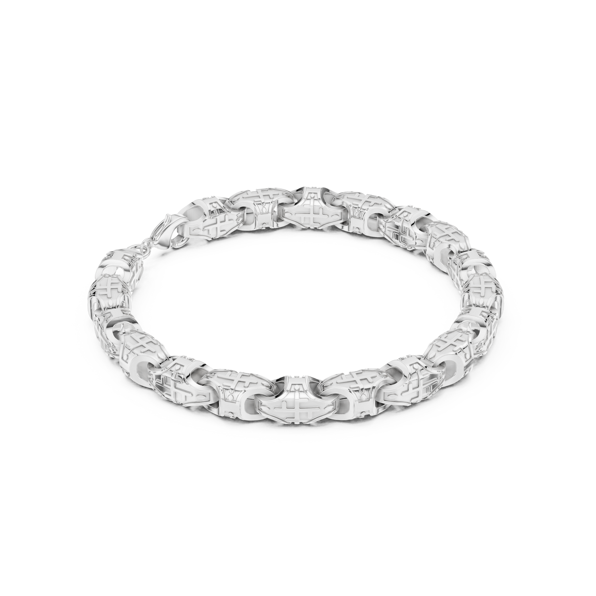 Rounded Square-Link Bracelet 665 — B14-665 | Finish: white 