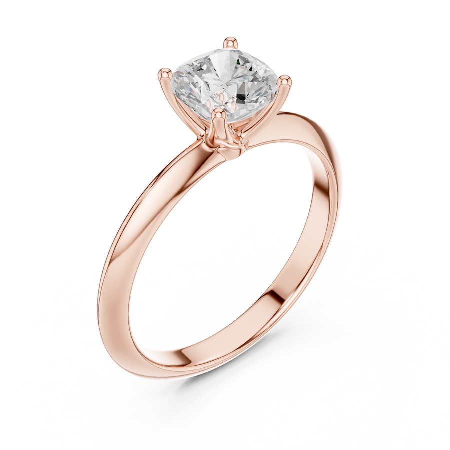 Cushion-Cut Tapered Solitaire Ring — DDLR-146-CU
