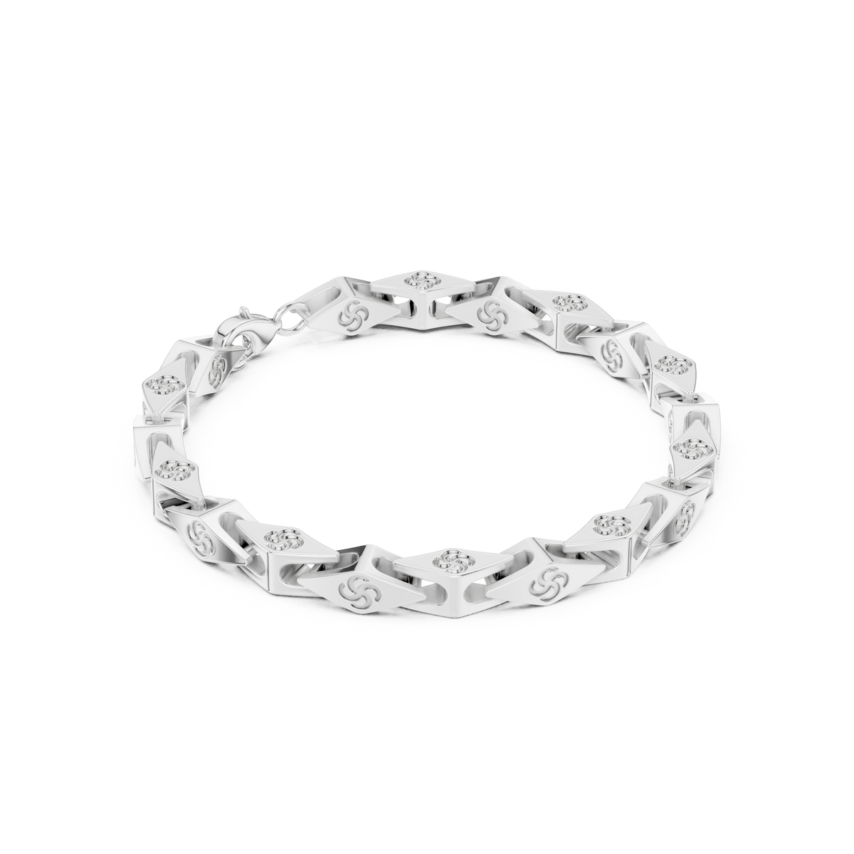 Angled Open-Link Bracelet 663 — B14-663 | Finish: white 
