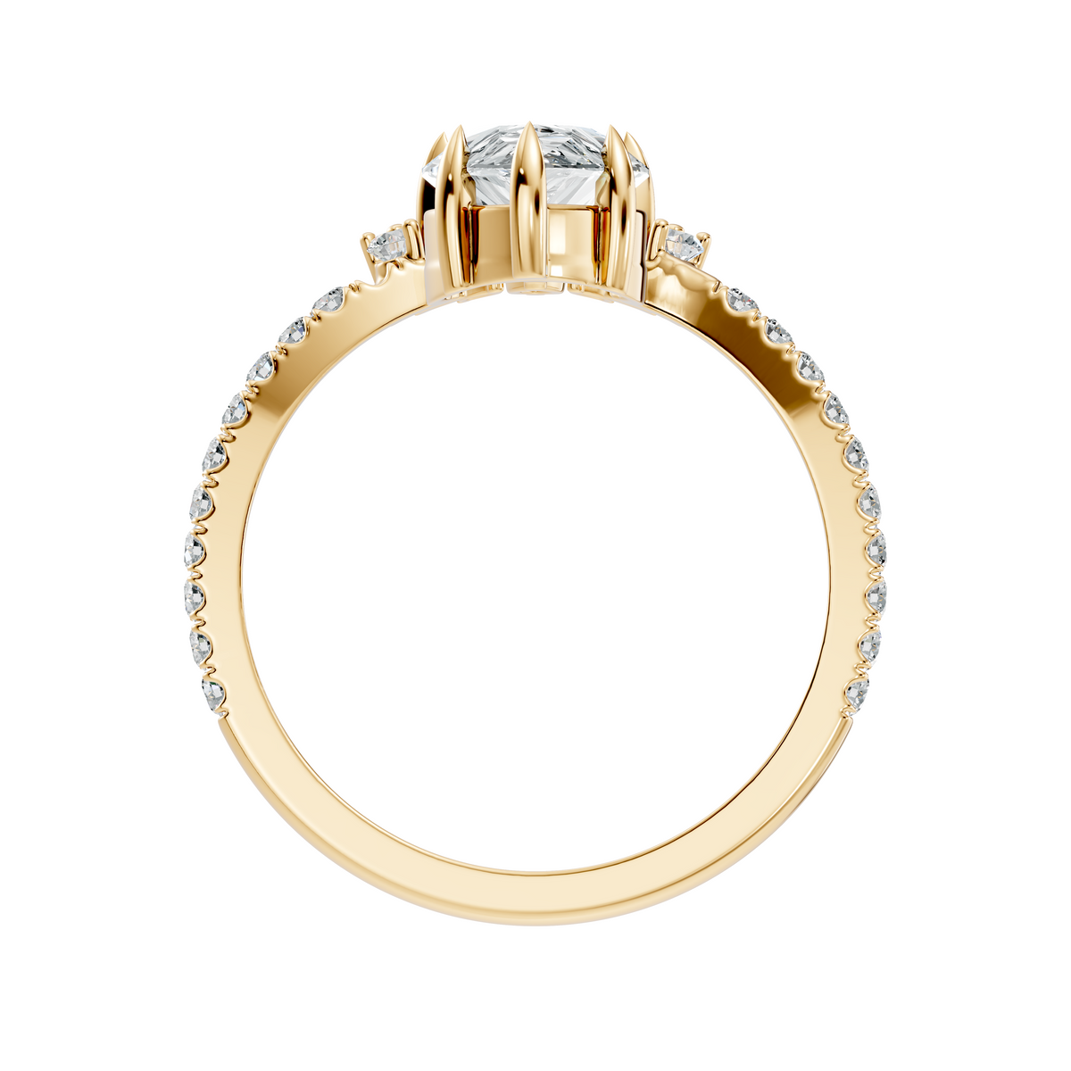 LH-1389 ring render, yellow finish