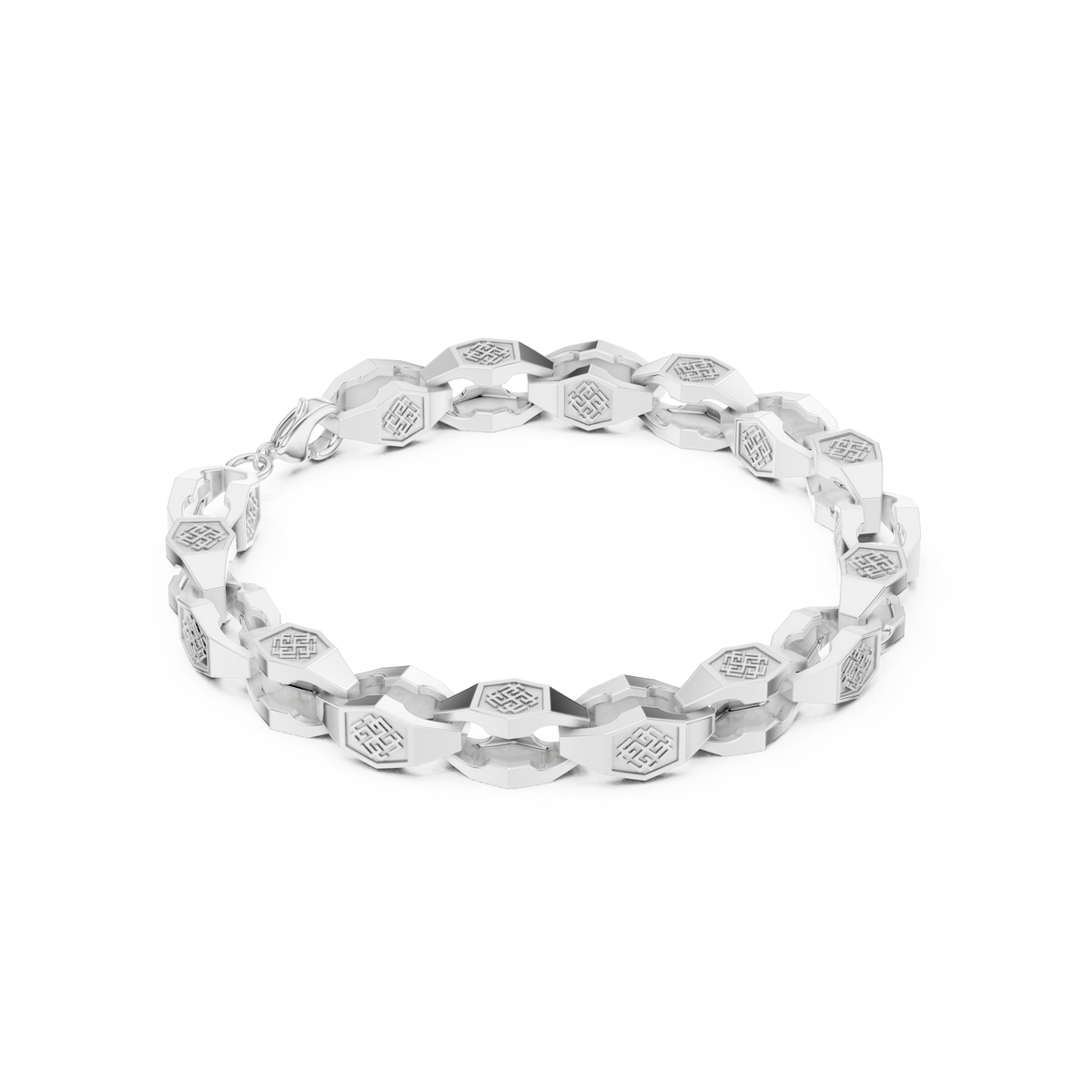Sculpted-Link Bracelet 666 — B14-666 | Finish: white 