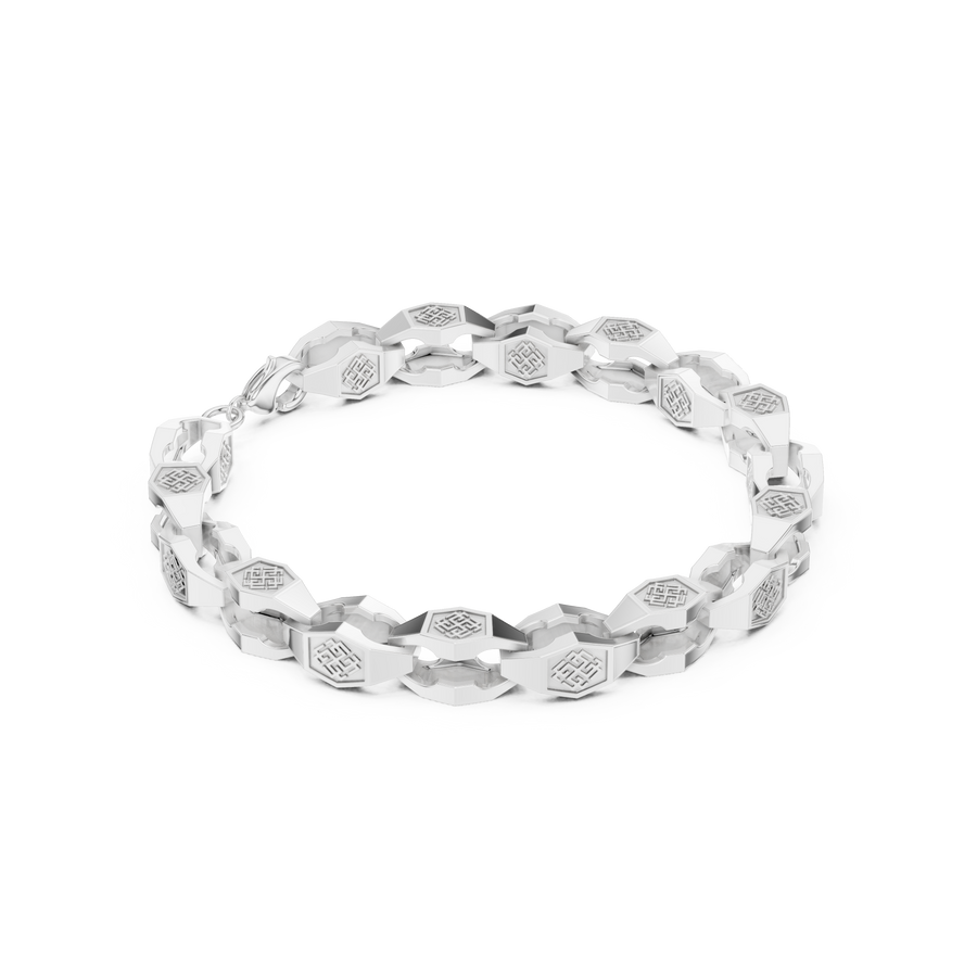 Sculpted-Link Bracelet 666 — B14-666