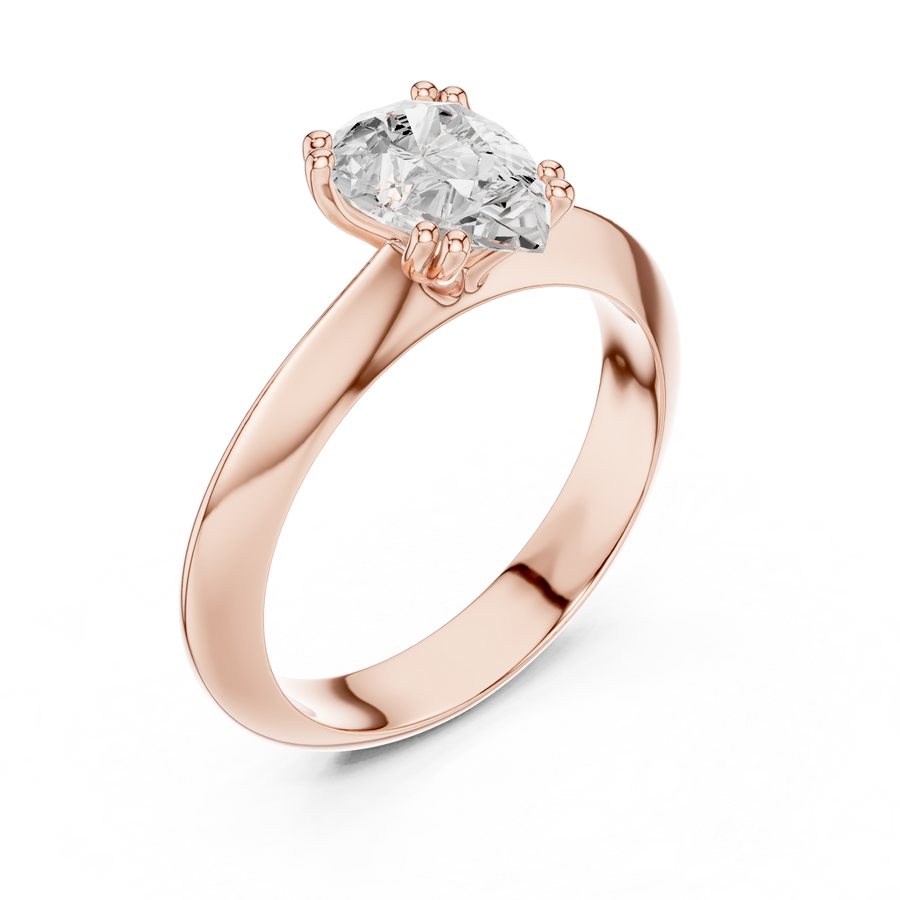 Pear-Cut Wide-Shoulder Solitaire Ring — DDLR-147-PE
