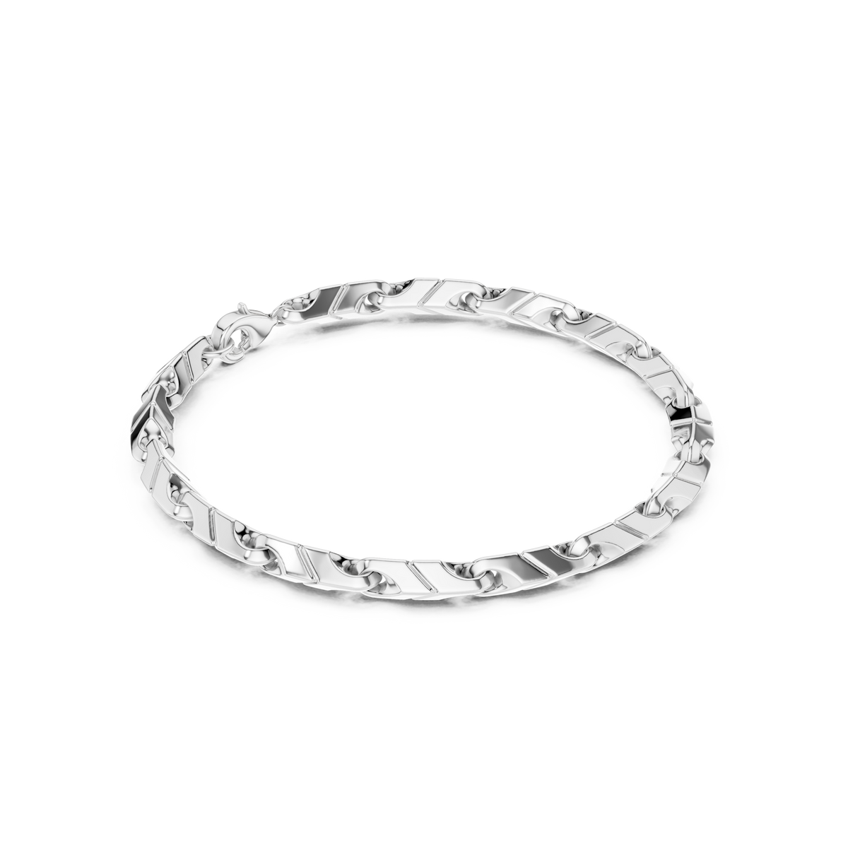 Angled Chain-Link Bracelet 681 — B14-681 | Finish: white 