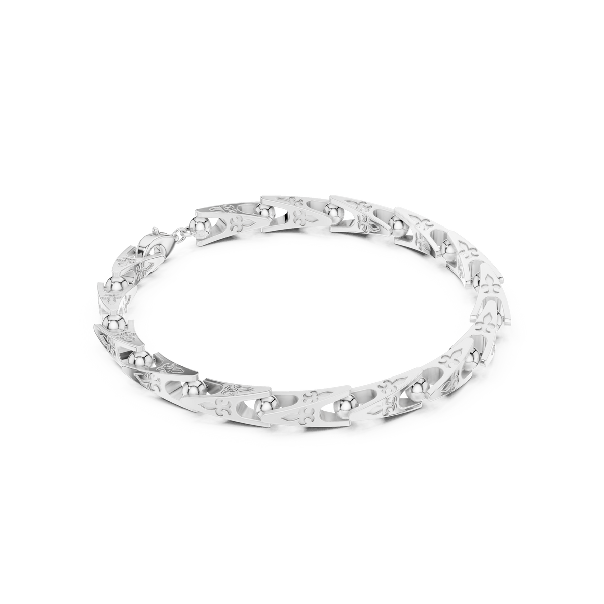 Oval Frame-Link Bracelet 668 — B14-668 | Finish: white 