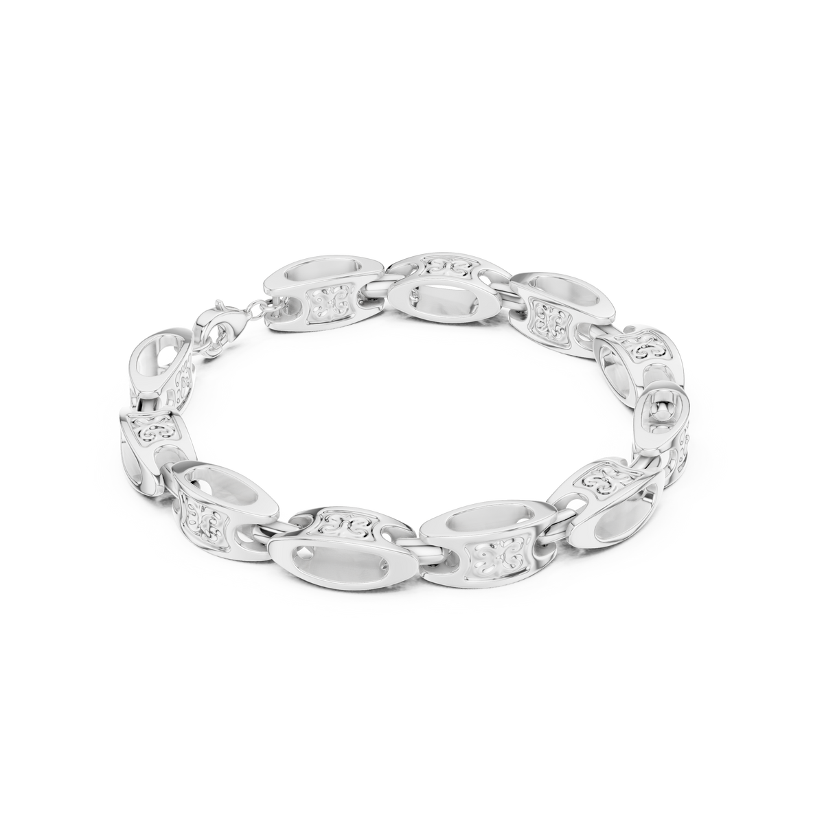 Oval Chain-Link Bracelet 673 — B14-673 | Finish: white 
