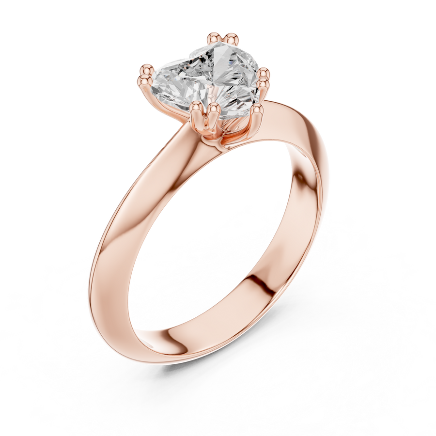 Heart-Cut Wide-Shoulder Solitaire Ring — DDLR-147-HR