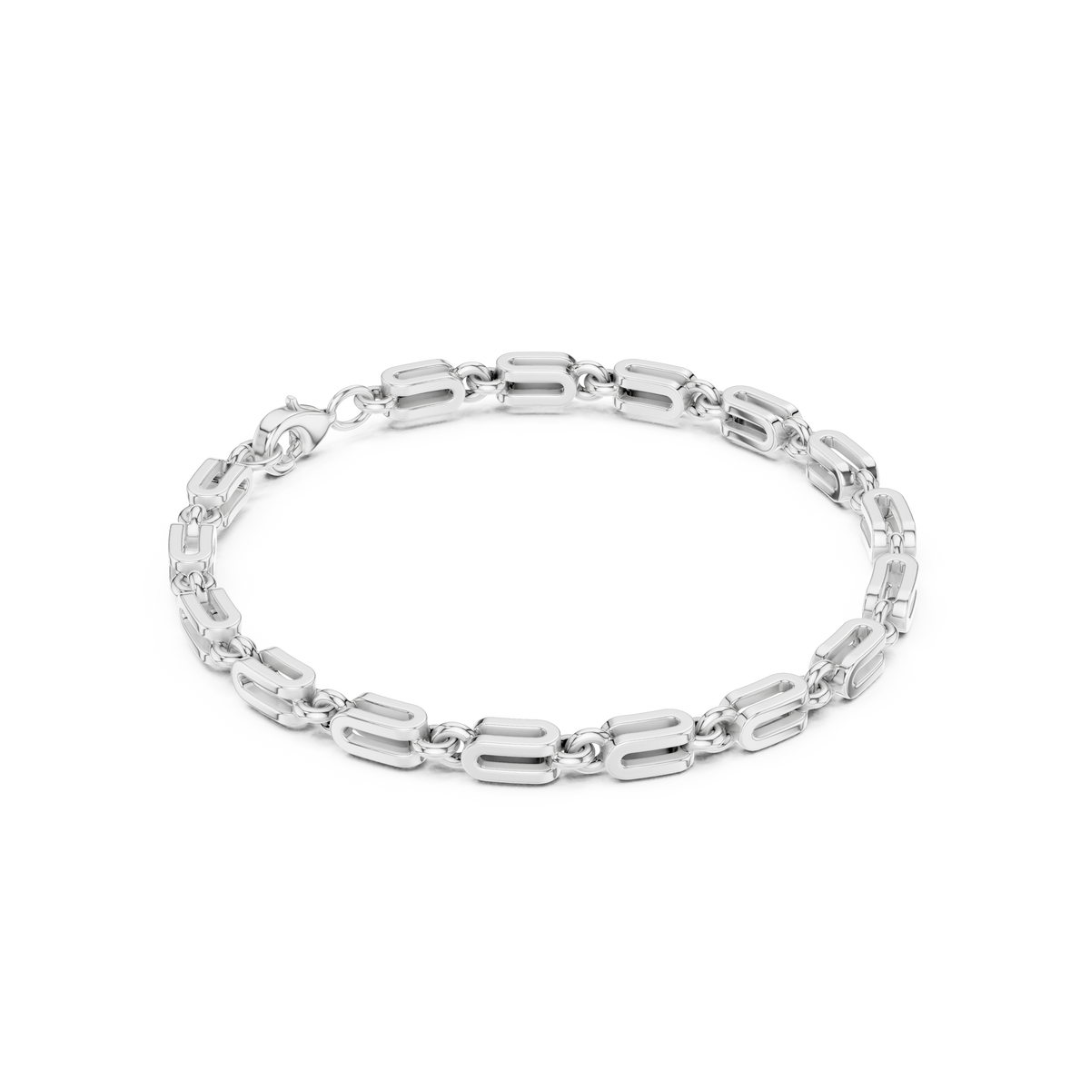 Double-Rail Link Bracelet 682 — B14-682 | Finish: white 
