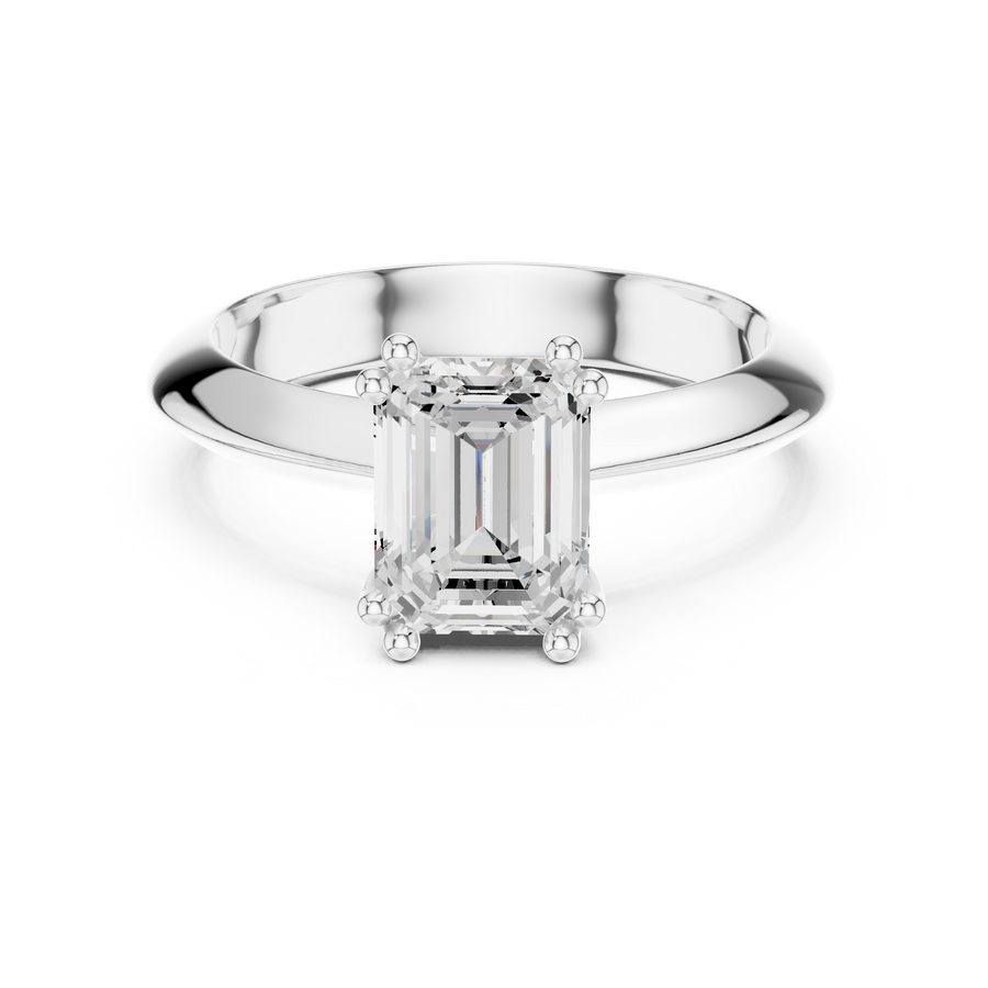 Emerald-Cut Wide-Shoulder Solitaire Ring — DDLR-147-EM