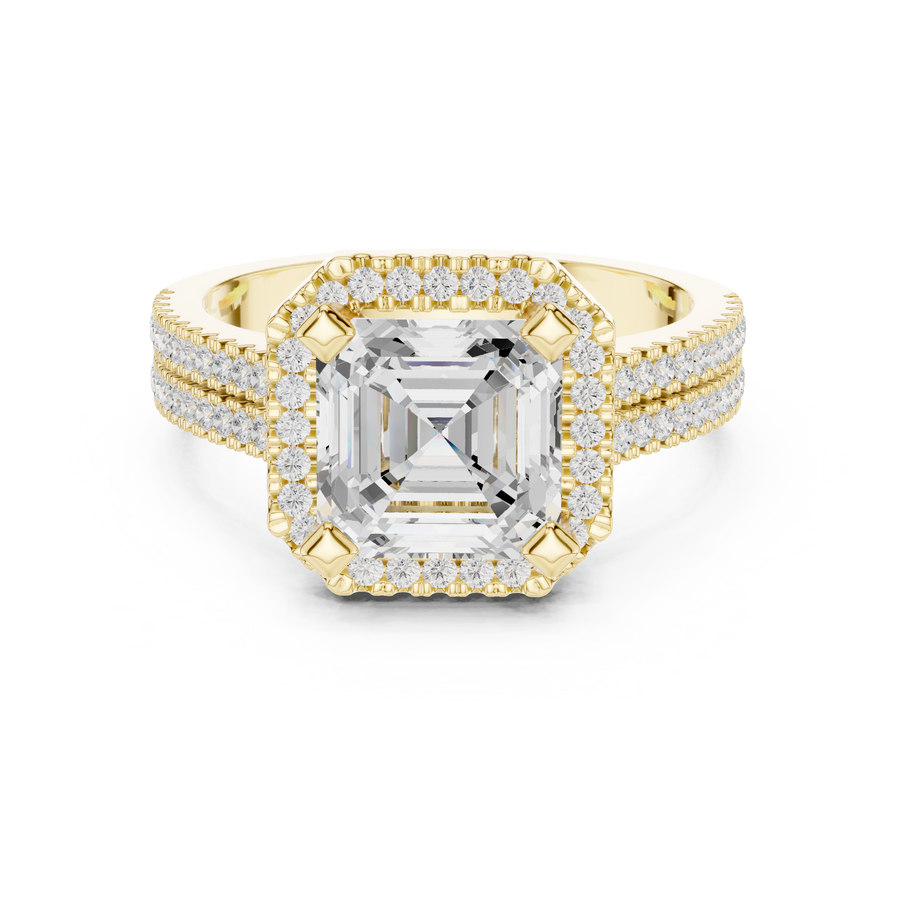 Asscher Halo Ring